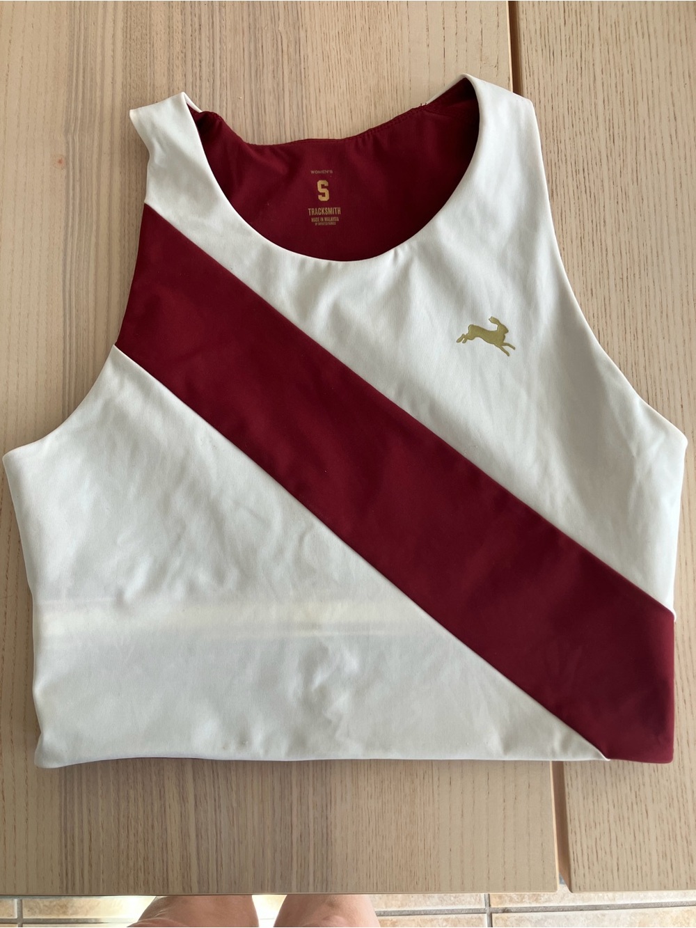 Tracksmith White and Burgundy Bell Lap Top - Picture 3 of 7